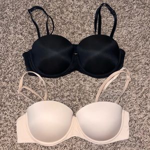 2 pack PINK wear everywhere strapless push up bras